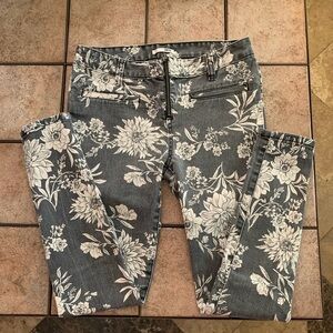 Flower print skinny jeans